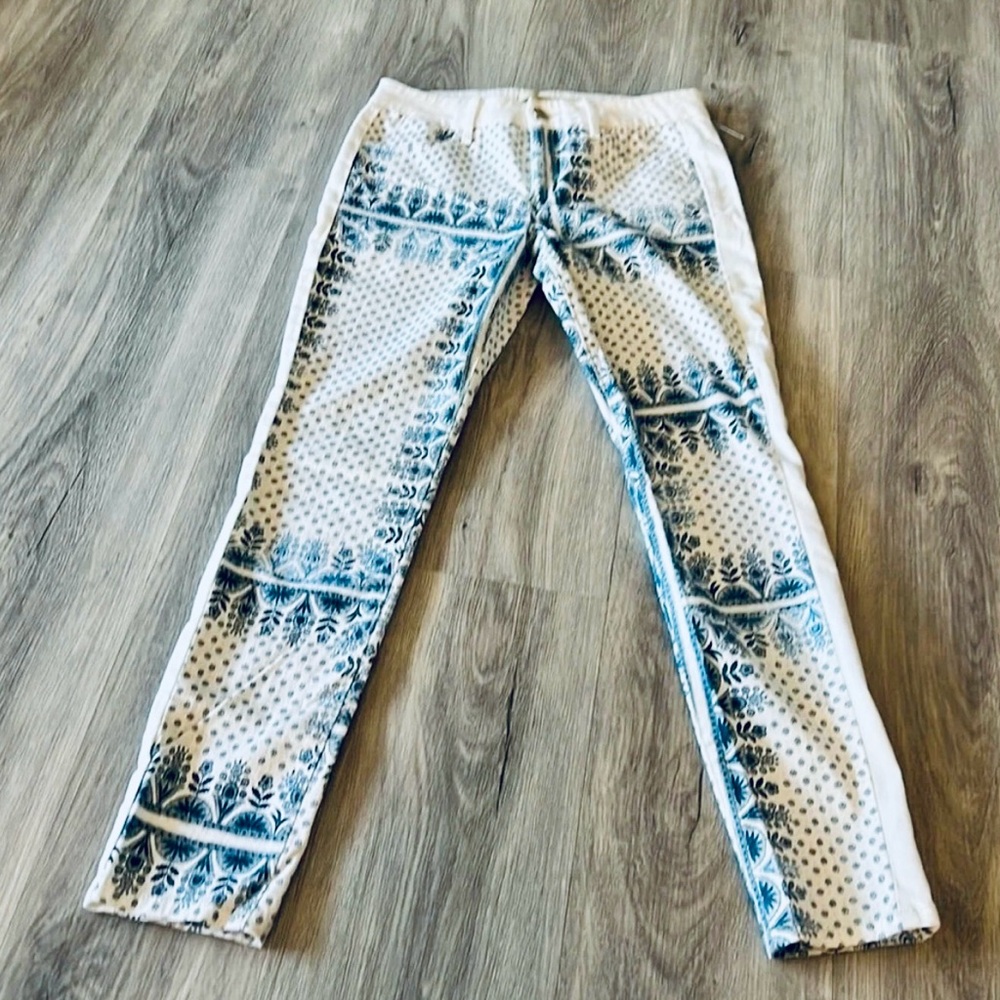 Blue and White Patterned Joe Jeans
